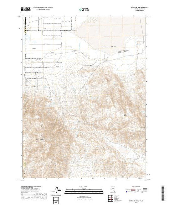 US Topo 7.5-minute map for State Line Peak NVCA – American Map Store