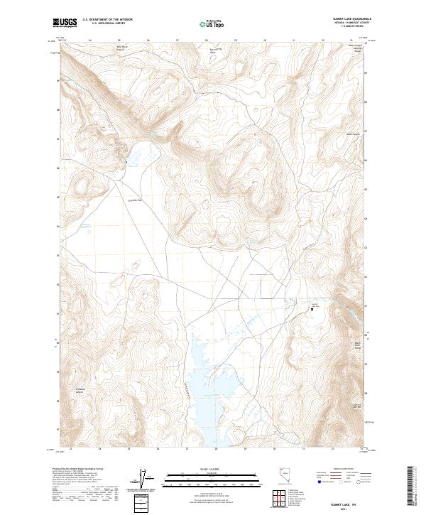 US Topo 7.5-minute map for Summit Lake NV