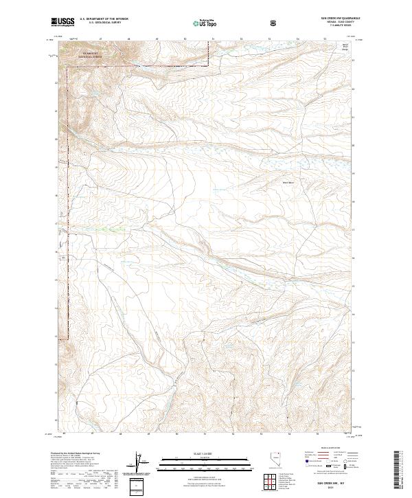 US Topo 7.5-minute map for Sun Creek NW NV