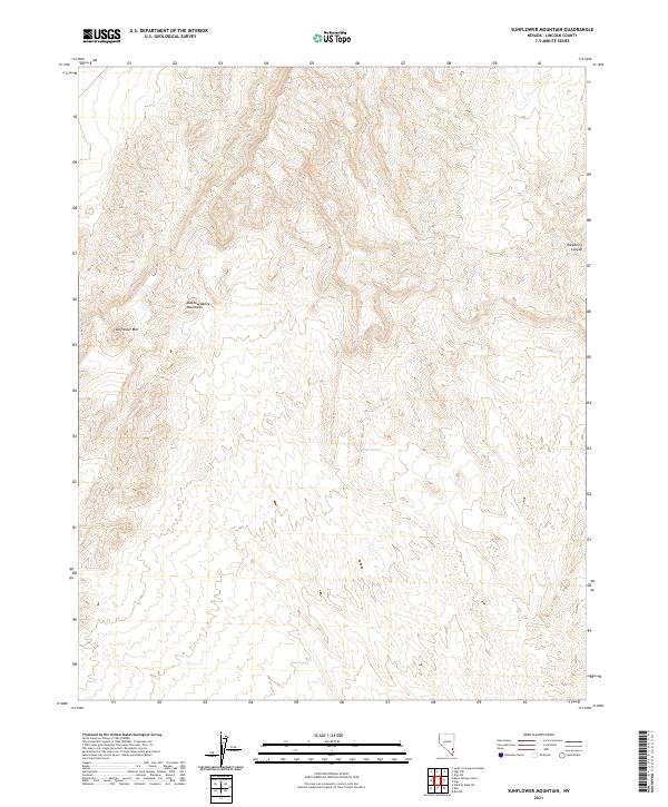 US Topo 7.5-minute map for Sunflower Mountain NV