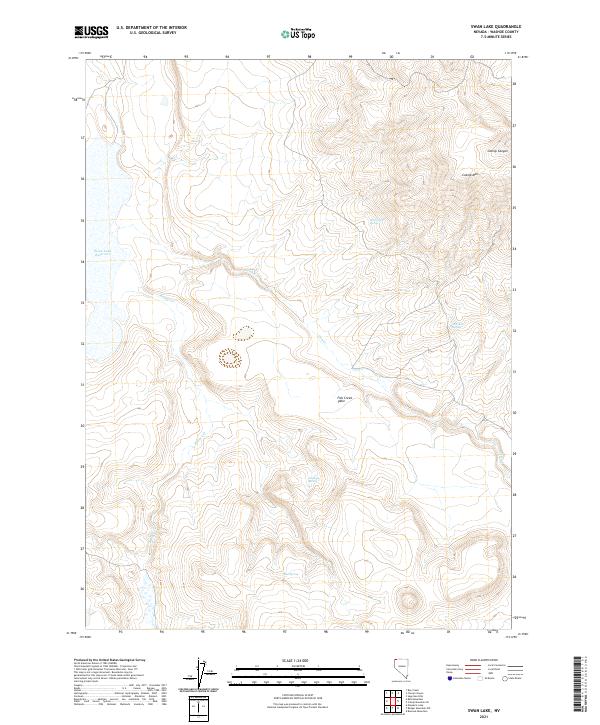 US Topo 7.5-minute map for Swan Lake NV
