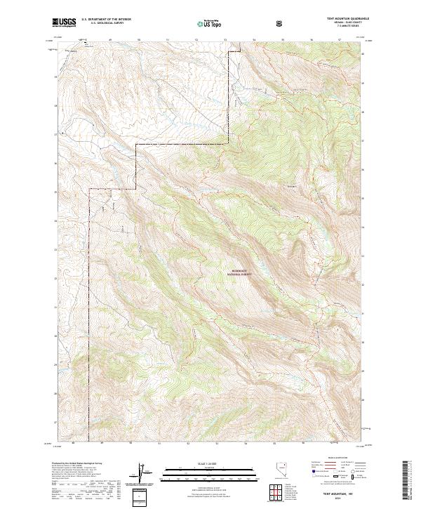 US Topo 7.5-minute map for Tent Mountain NV