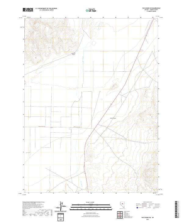 US Topo 7.5-minute map for The Cedars SW NV – American Map Store