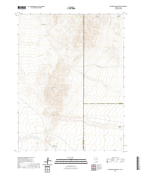 US Topo 7.5-minute map for Tin Springs Mountain NVUT
