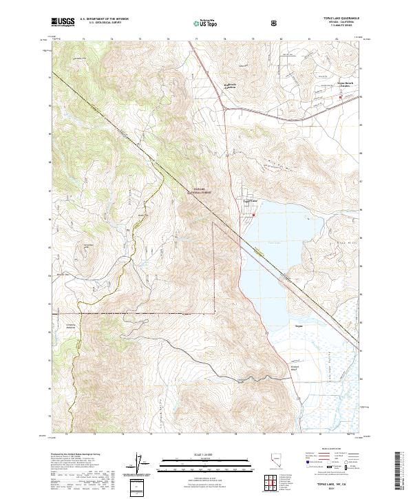 US Topo 7.5-minute map for Topaz Lake NVCA