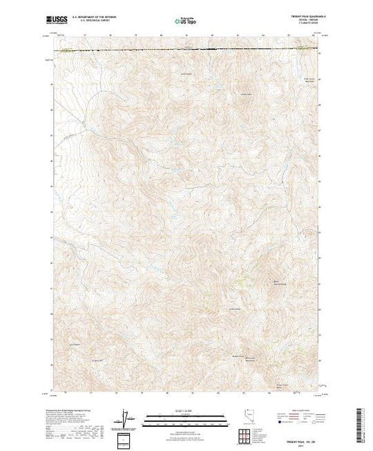 US Topo 7.5-minute map for Trident Peak NVOR – American Map Store