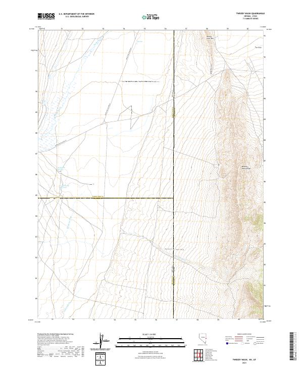 US Topo 7.5-minute map for Tweedy Wash NVUT