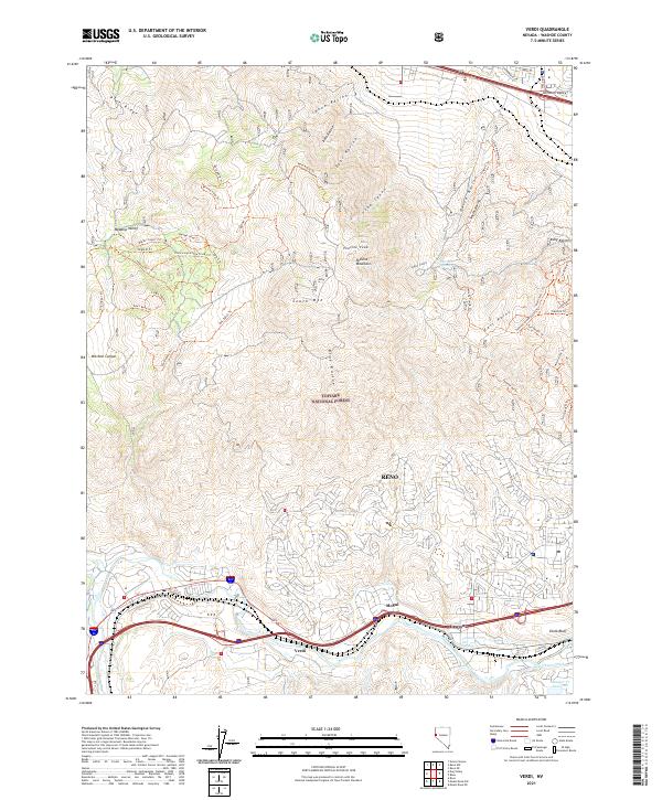 US Topo 7.5-minute map for Verdi NV