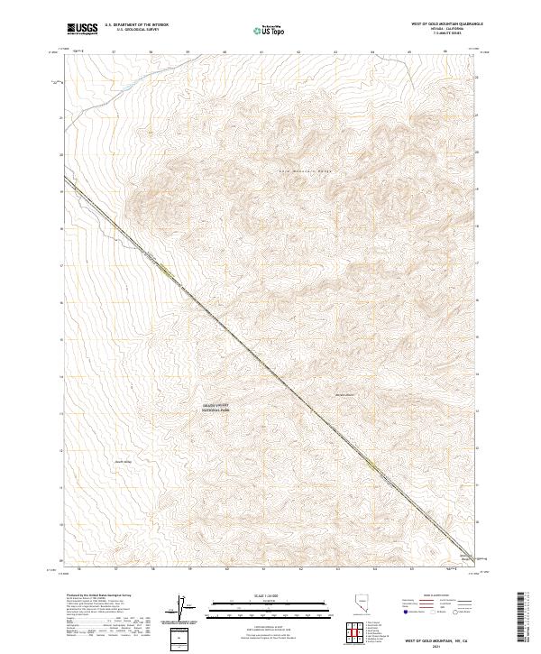 US Topo 7.5-minute map for West of Gold Mountain NVCA