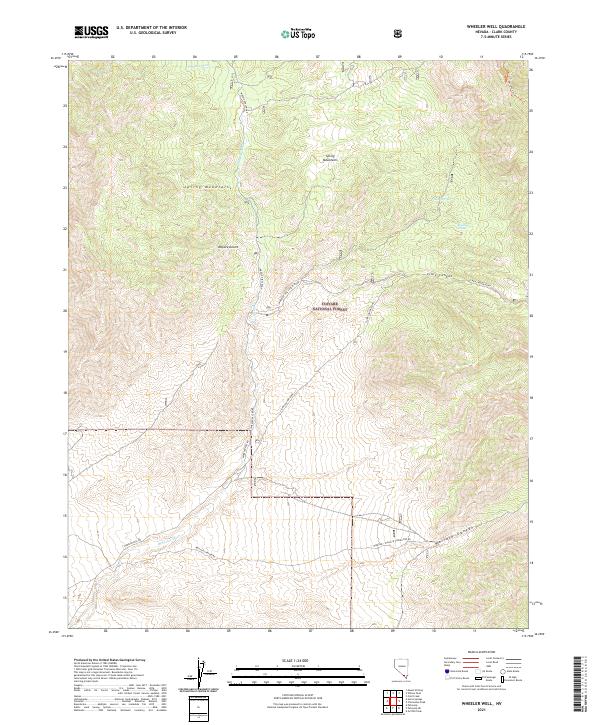 US Topo 7.5-minute map for Wheeler Well NV