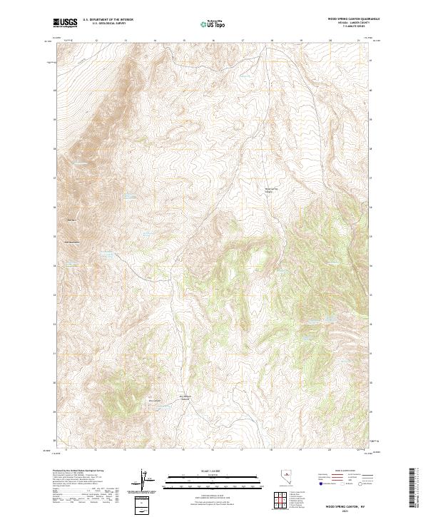 US Topo 7.5-minute map for Wood Spring Canyon NV