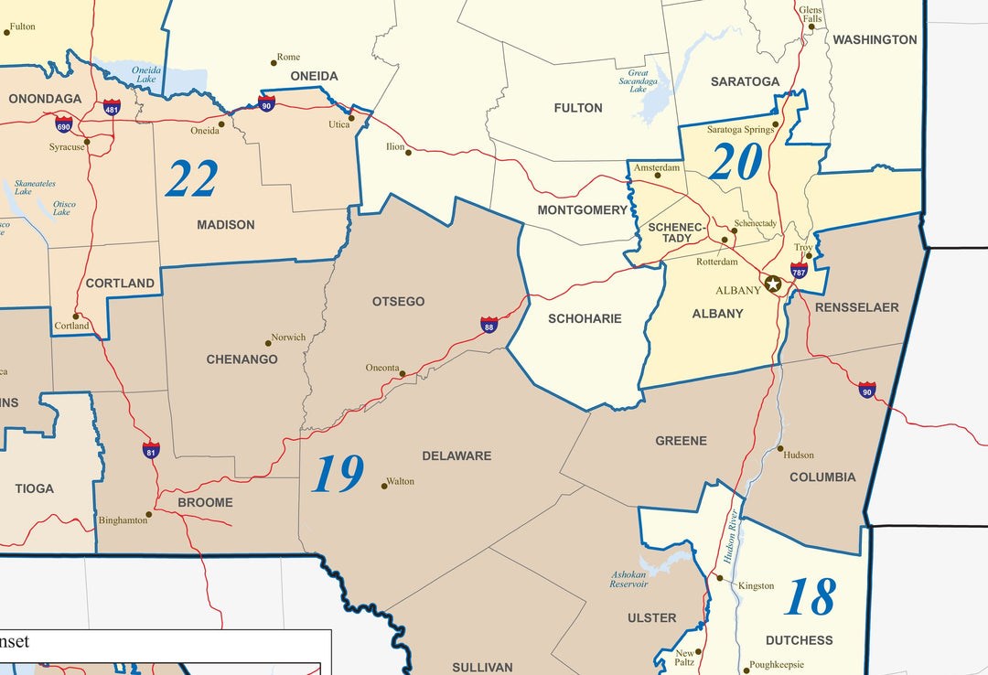 New York Congressional District Wall Map
