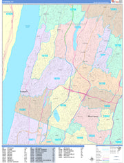 Color Cast Zip Code Style Wall Map of Yonkers, NY by Market Maps