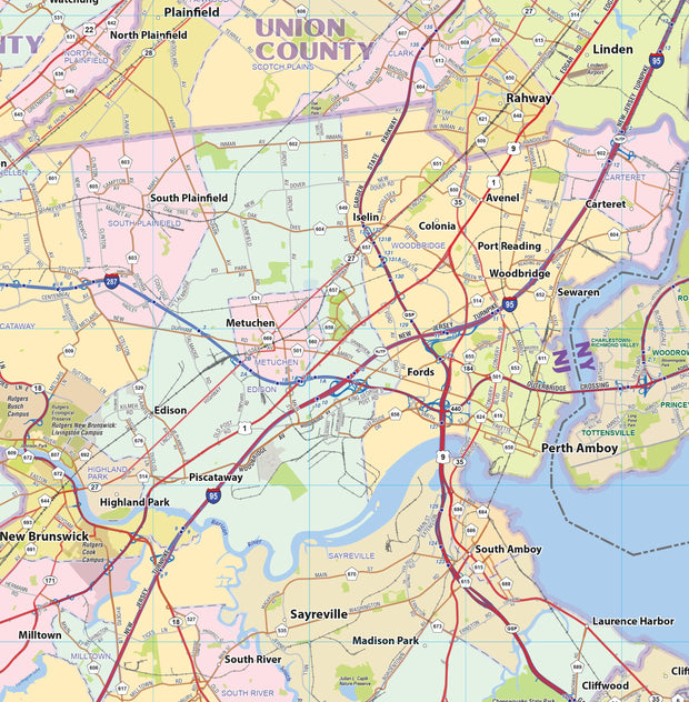 New York City Region Wall Map