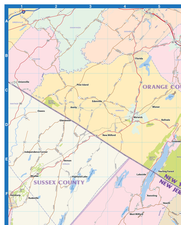 New York City Region Wall Map