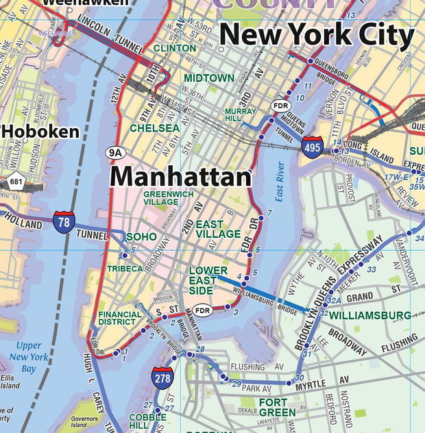 New York City Region Wall Map