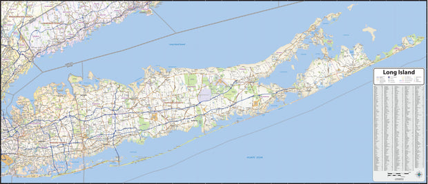 Long Island Wall Map