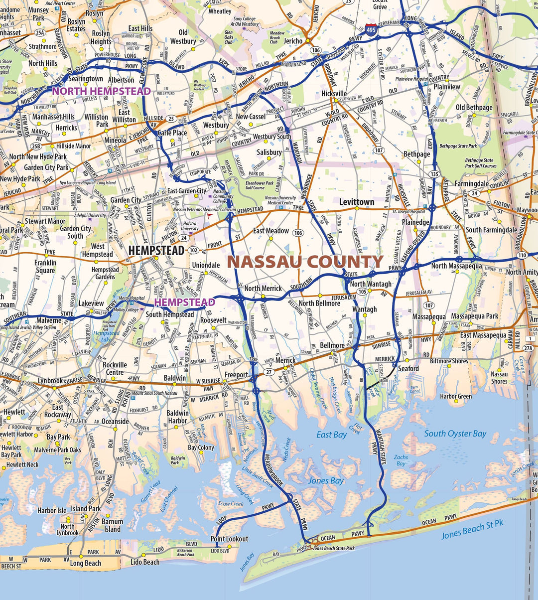Li Map Company Long Island Wall Map – American Map Store