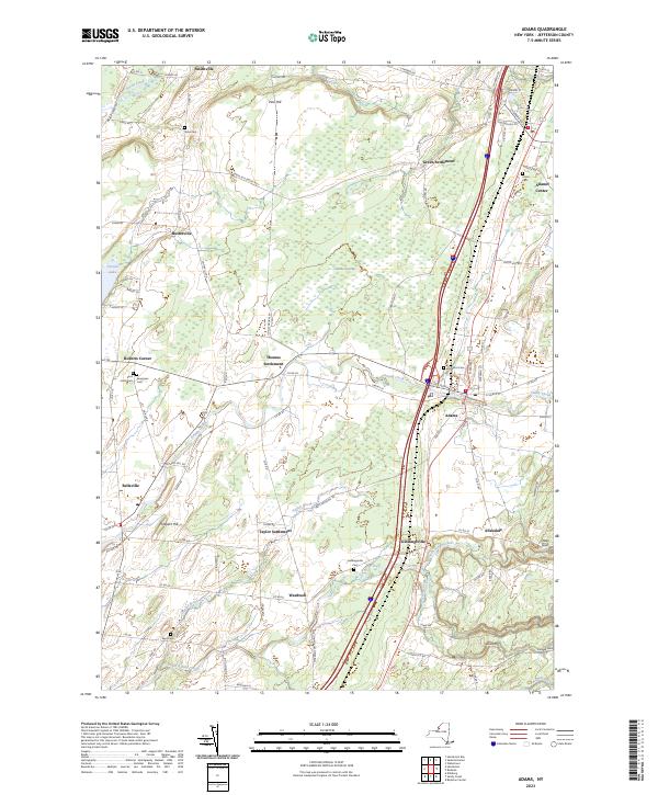 US Topo 7.5-minute map for Adams NY