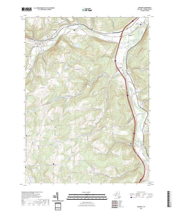 US Topo 7.5-minute map for Addison NY
