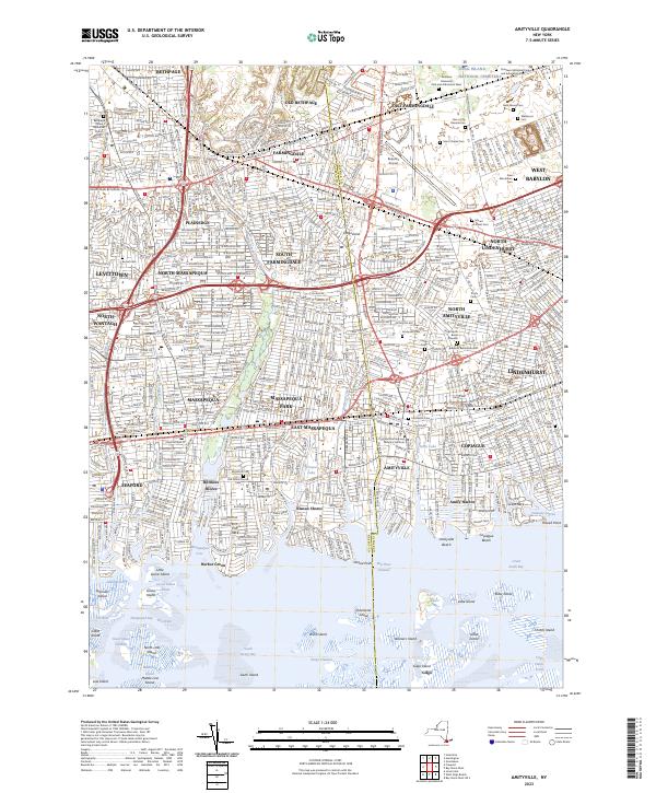 US Topo 7.5-minute map for Amityville NY