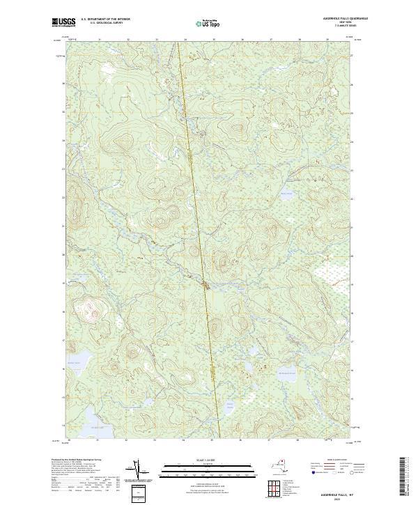 US Topo 7.5-minute map for Augerhole Falls NY