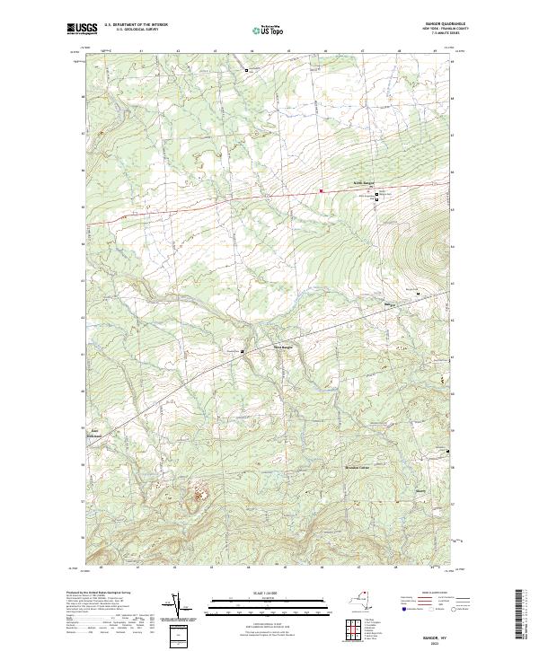 US Topo 7.5-minute map for Bangor NY