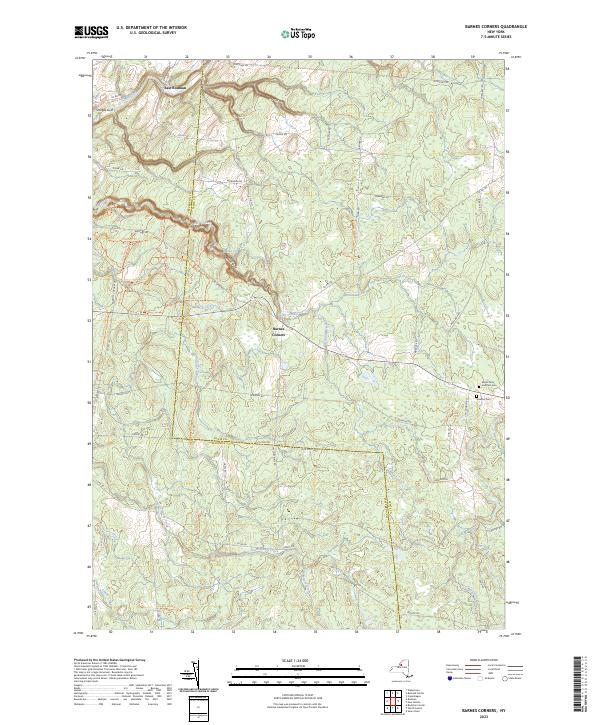 US Topo 7.5-minute map for Barnes Corners NY