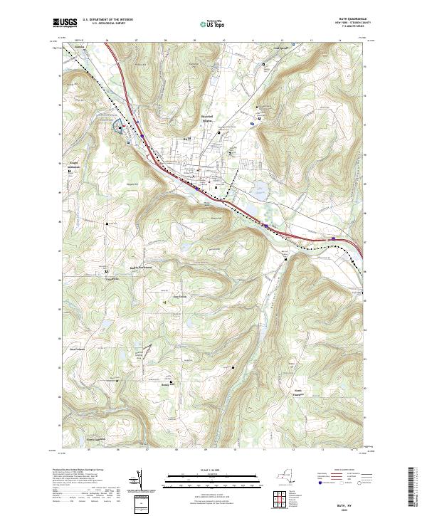US Topo 7.5-minute map for Bath NY