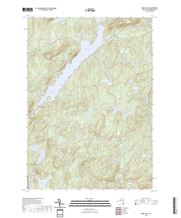 US Topo 7.5-minute map for Brant Lake NY – American Map Store