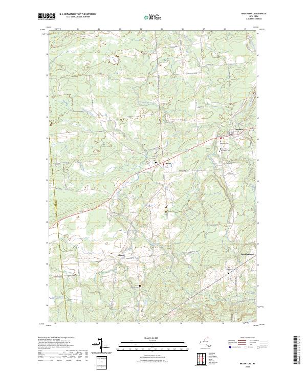 US Topo 7.5-minute map for Brushton NY