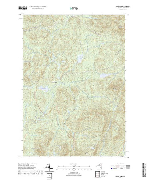 US Topo 7.5-minute map for Cheney Pond NY – American Map Store