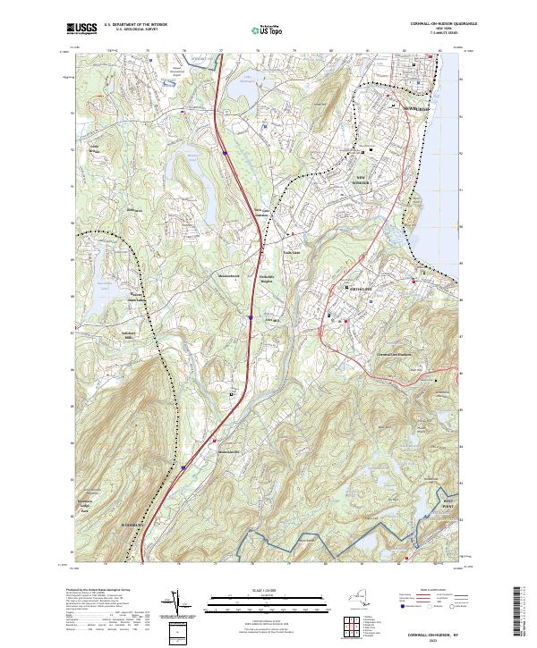 US Topo 7.5-minute map for Cornwall-on-Hudson NY