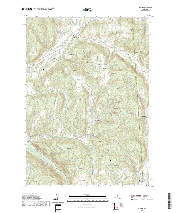 US Topo 7.5-minute map for Cuyler NY