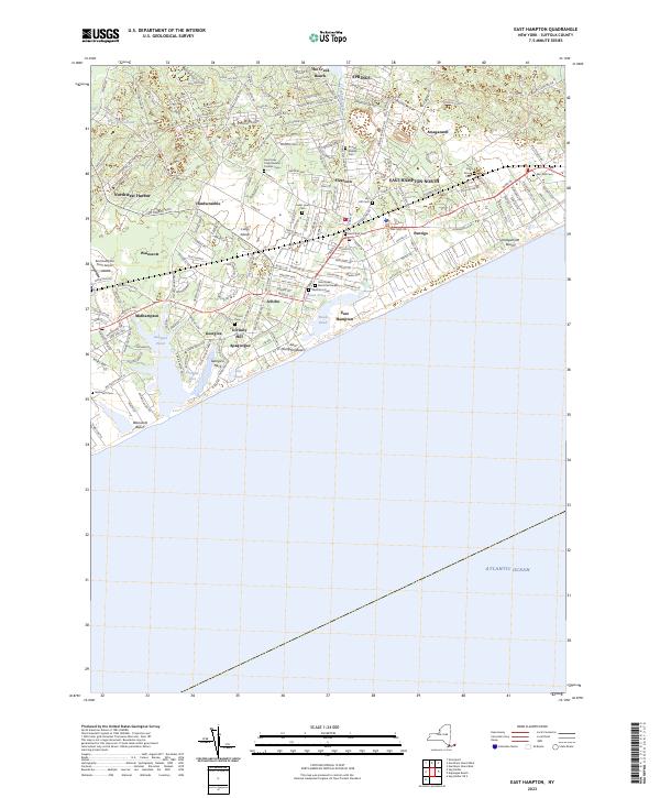 US Topo 7.5-minute map for East Hampton NY