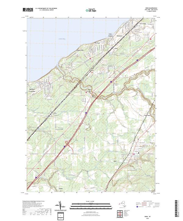US Topo 7.5-minute map for Eden NY