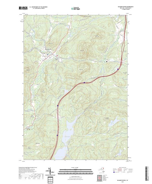 US Topo 7.5-minute map for Elizabethtown NY