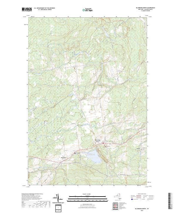 US Topo 7.5-minute map for Ellenburg Depot NY
