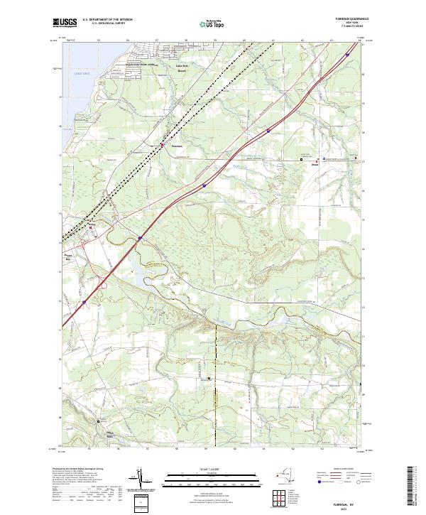 US Topo 7.5-minute map for Farnham NY
