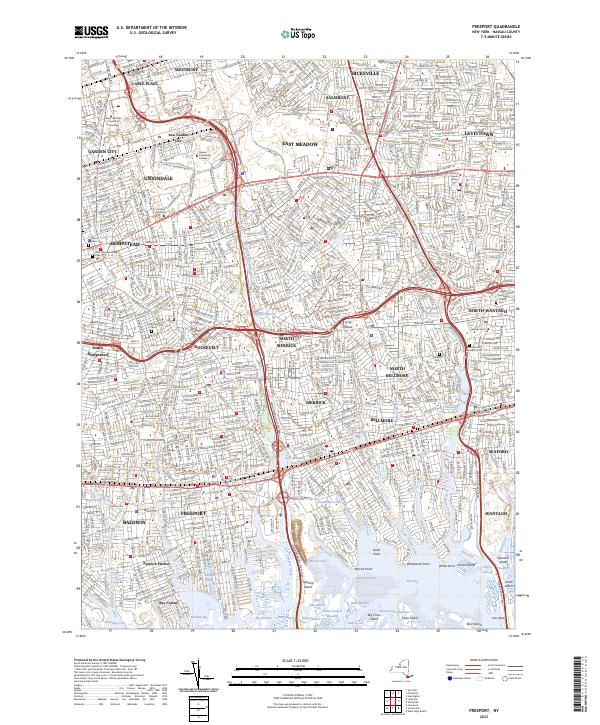 US Topo 7.5-minute map for Freeport NY – American Map Store