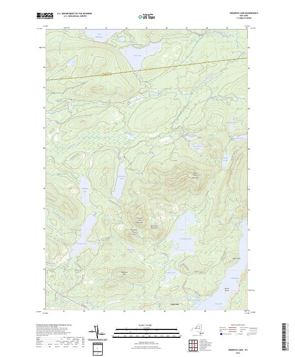 US Topo 7.5-minute map for Grampus Lake NY