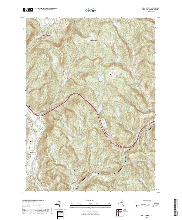 US Topo 7.5-minute map for Gulf Summit NY