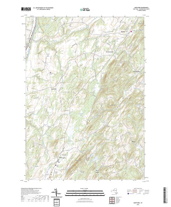 US Topo 7.5-minute map for Hartford NY