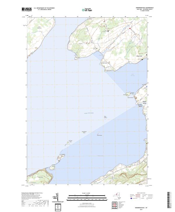 US Topo 7.5-minute map for Henderson Bay NY