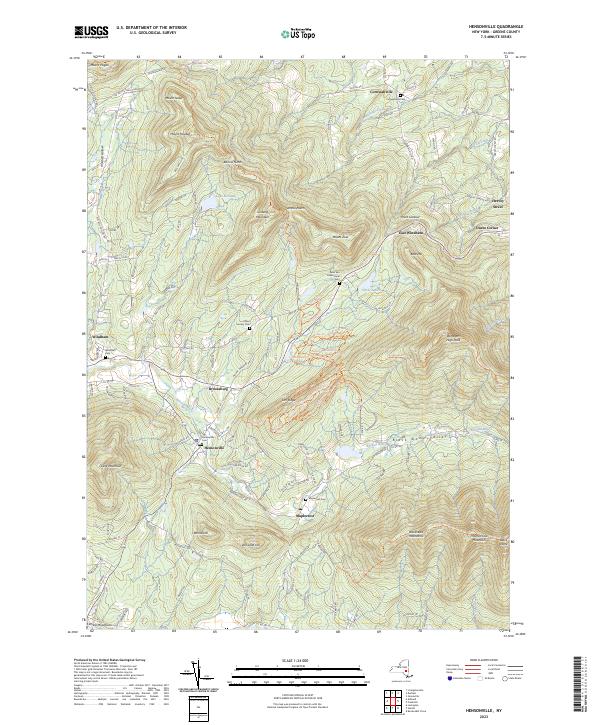 US Topo 7.5-minute map for Hensonville NY