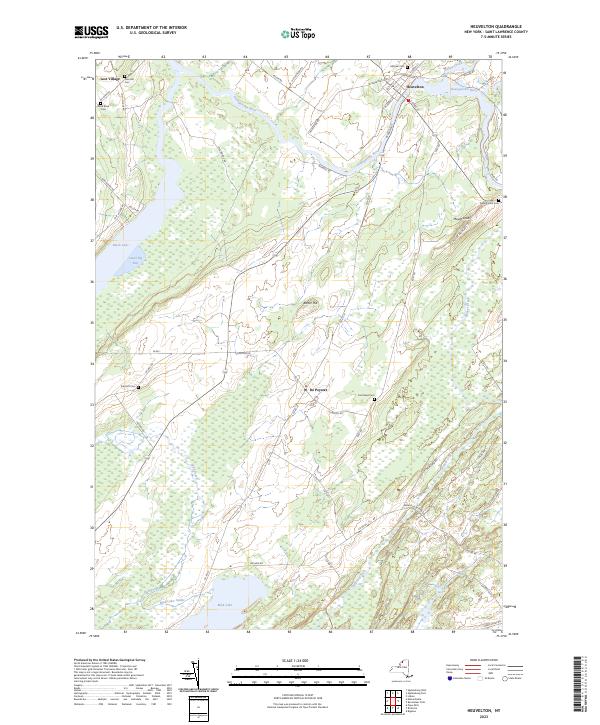 US Topo 7.5-minute map for Heuvelton NY