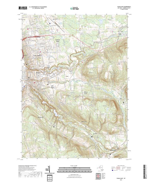 US Topo 7.5-minute map for Ithaca East NY