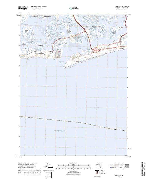 US Topo 7.5-minute map for Jones Inlet NY