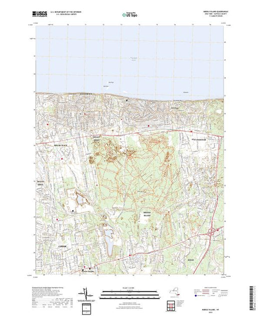 US Topo 7.5-minute map for Middle Island NY – American Map Store