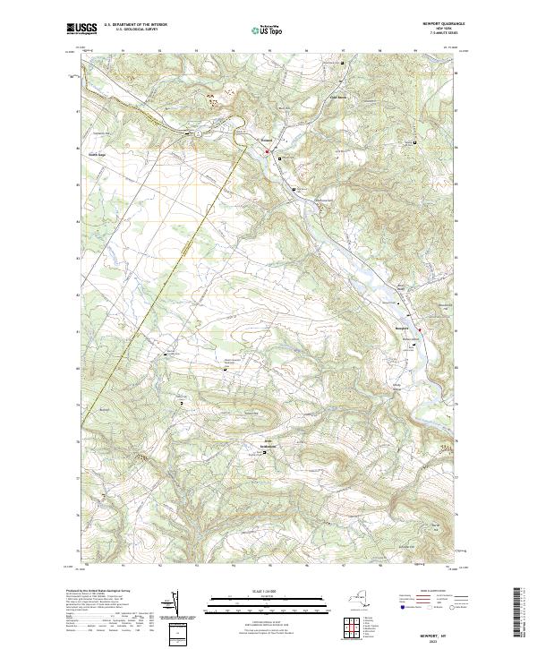 US Topo 7.5-minute map for Newport NY